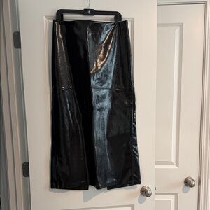Black Faux Leather Skirt